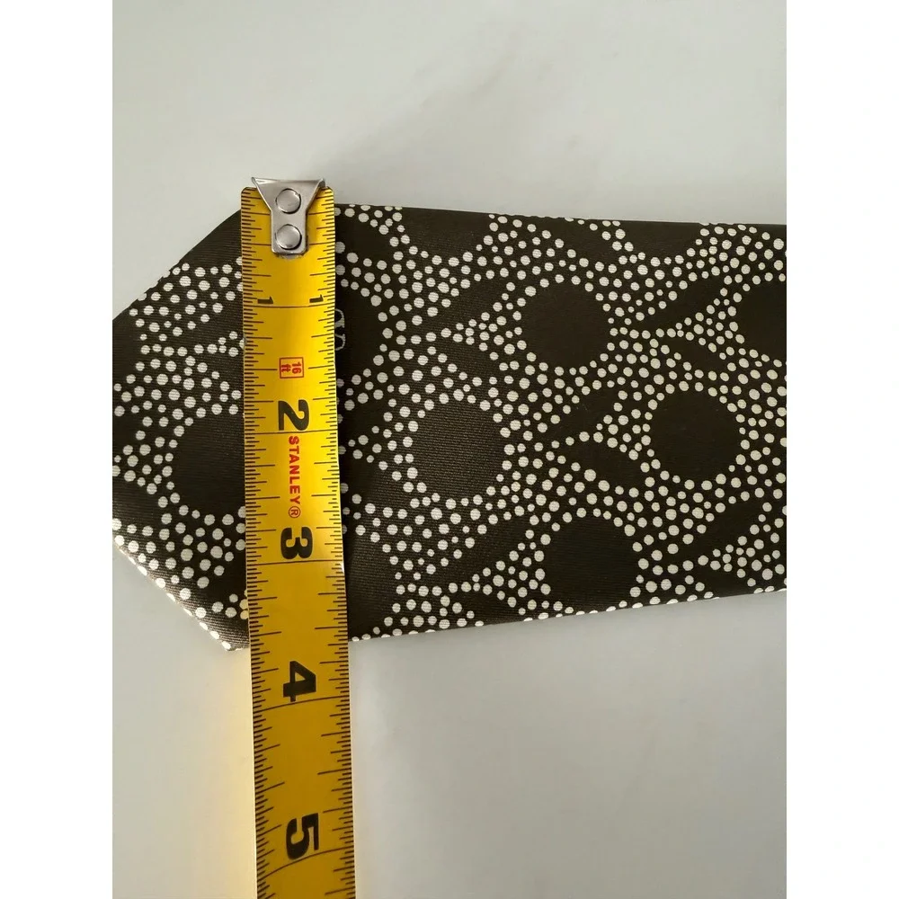 Valentino Cravatte Mens Silk‎ Tie Olive Green White Geometric Dot Logo Italy